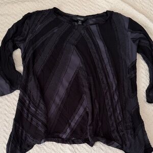 Elegant Black and Gray Textured Blouse